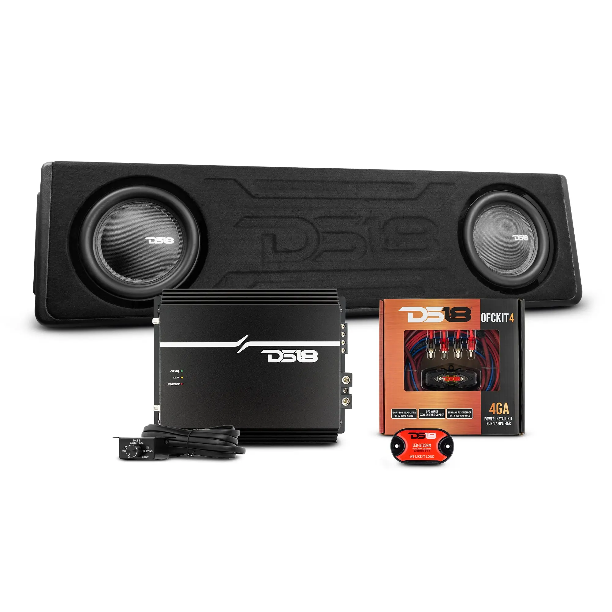 Ford F-150 Car Audio System - Dual 10" Subwoofer Enclosure Package, Vinyl Finish, Dream LED Lights, Amplifier, Deep Bass, Made in USA