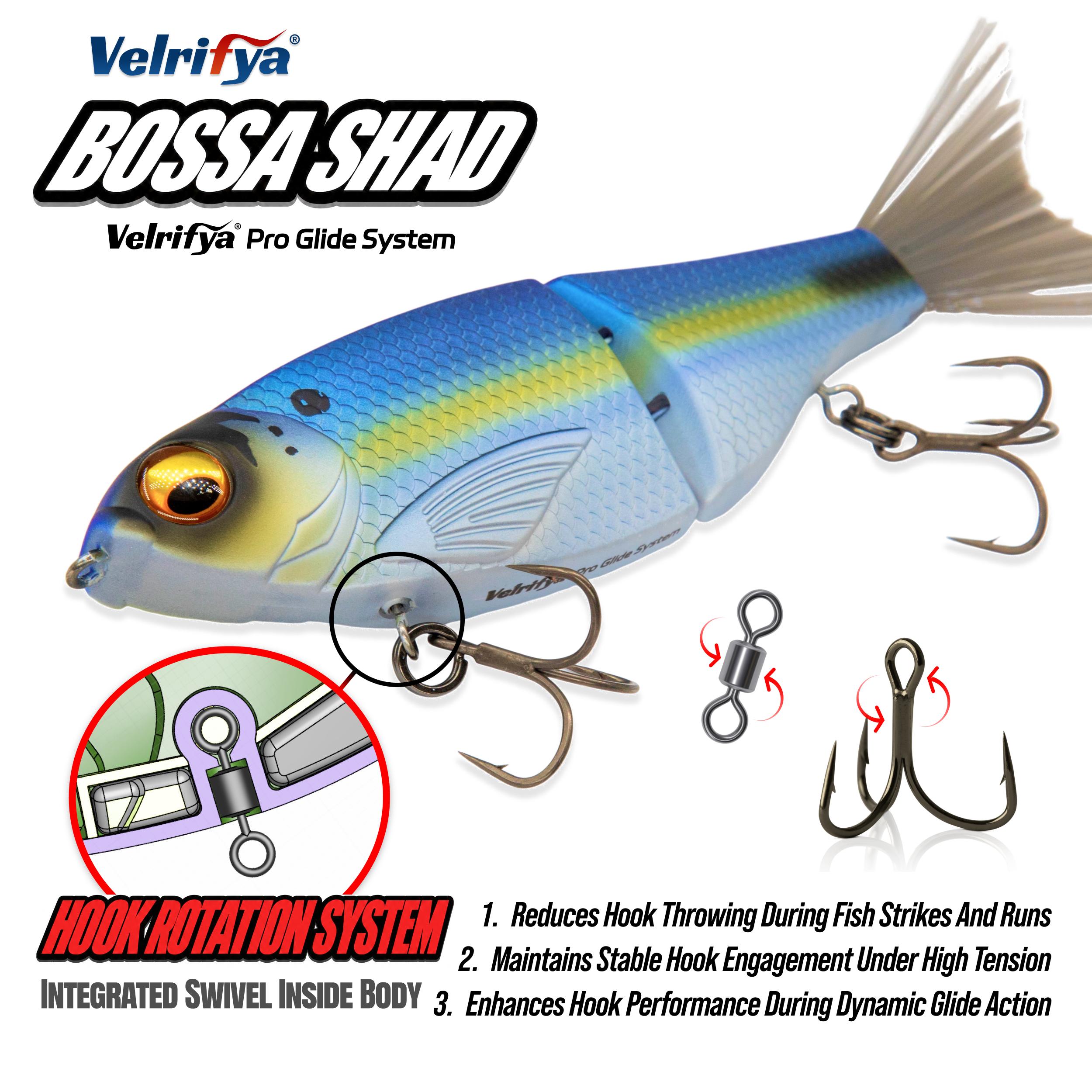 Velrifya Bossa Shad Glide Bait - Artificial Fishing Lures for Bass Fishing, S-Glide Action, Slow Sinking Jointed Swimmer Lures Velrifya Bossa Shad Glide Bait - Artificial Fishing Lures for Bass Fishing, S-Glide Action, Slow Sinking Jointed Swimmer Lures