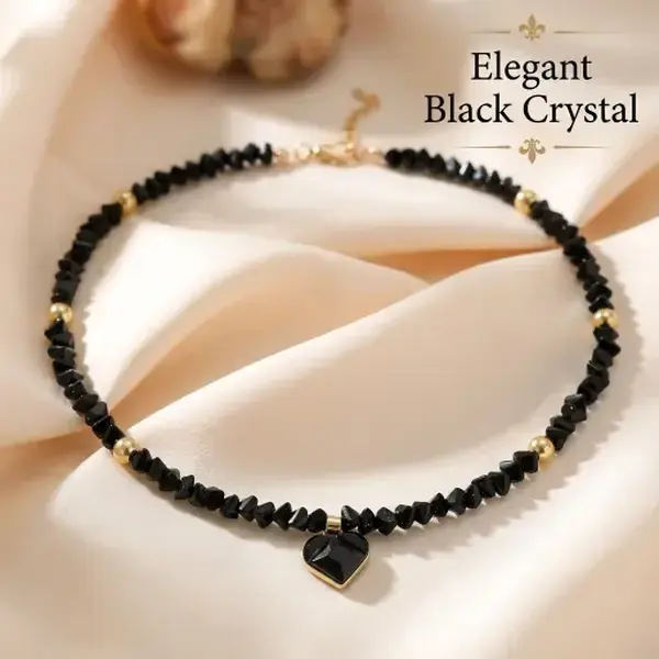 Cool Hip-Hop Heart Pendant Necklace, Bling Cubic Zircon Crystal Necklace,Perfect for Daily Wear or Gifts, Choker Necklace