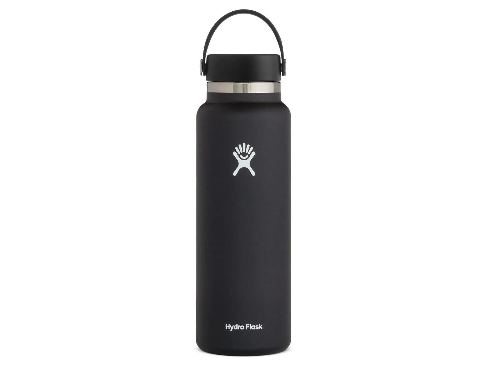 Hydro Flask 40 oz Wide Mouth Water Bottle with Flex Cap, Black