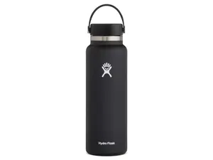 Hydro Flask 40 oz Wide Mouth Water Bottle with Flex Cap, Black