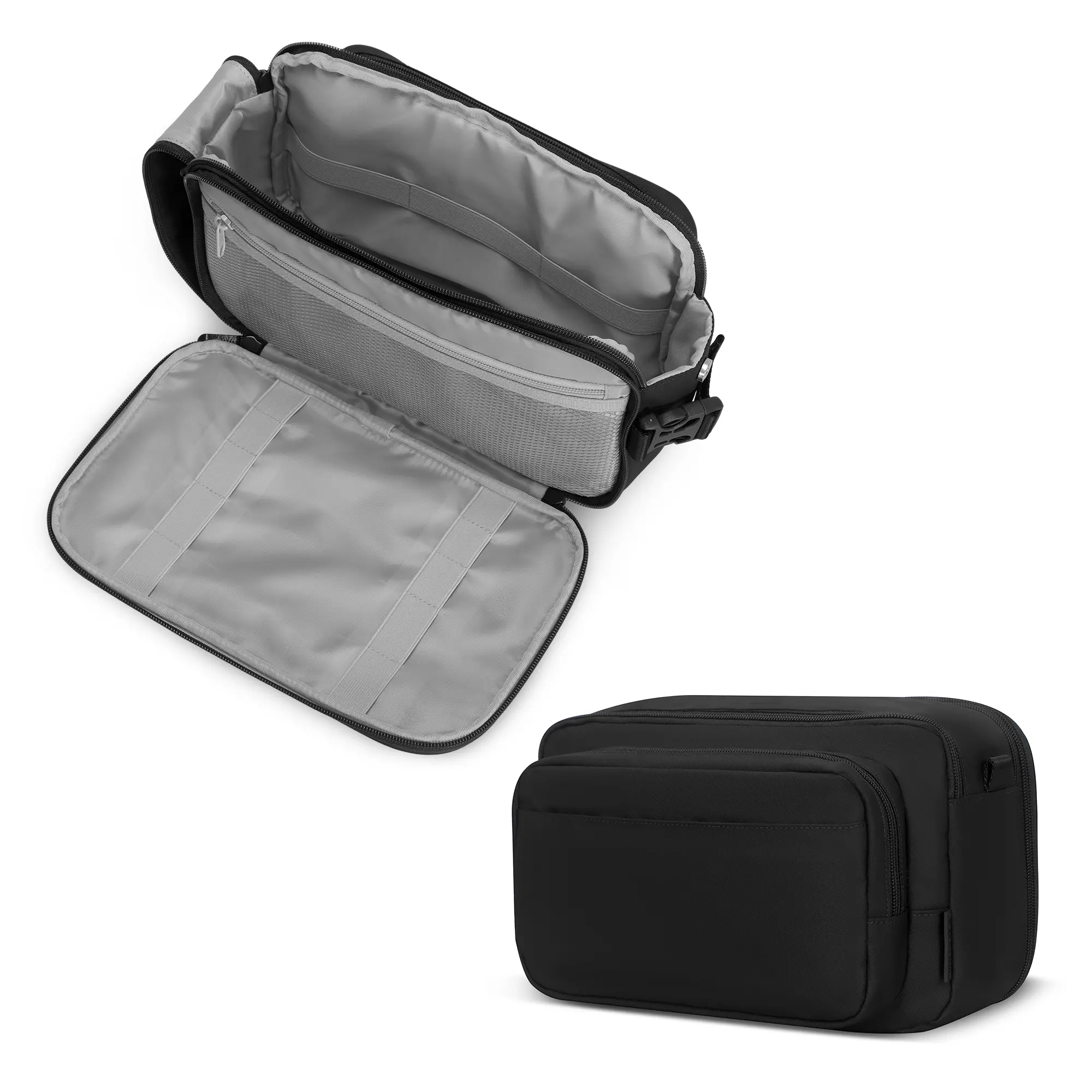 Hynes Eagle 9L Water-Resistant Travel Toiletry Bag - Wet Pocket, Elastic Loops, Full-Size Bottle Organizer - Aesthetic Men's & Women's Grooming Dopp Kit (Bag, Carrier, Fabric, Dry Pouch Travel Organizers), Bag Travel Organizers