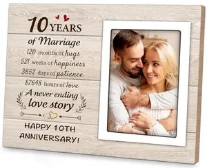 10 Year Anniversary Romantic Gifts for Him Her, 10th Anniversary Valentines Gifts for Wife Husband, 10th Anniversary Picture Frame Gifts for 4x6 Photos, Best Couple Gifts for 10th Wedding