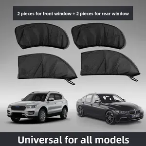 Car Window Sunshade Mesh Screen Set | Drivers Parents Kids UV Protection Privacy Shade for Cars SUVs Travel Camping | Breathable Anti-Insect Window Cover