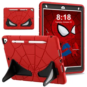 FONREST Spider Web Pattern Kids Case Compatible with  iPad 9th/8th/7th-2021/2020/2019 10.2 Inch, Durable Shockproof with Kickstand Reinforced Corners Kids Cover Protection