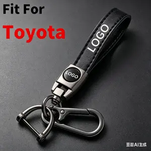 Premium Leather Car Keychain with Custom Engraved StyleLogo, Durable Fade-Resistant Key Ring, Fit for Toyota CamryCorolla Tacoma RAV4 4Runner Tundra, Stylish Auto Accessorieschain