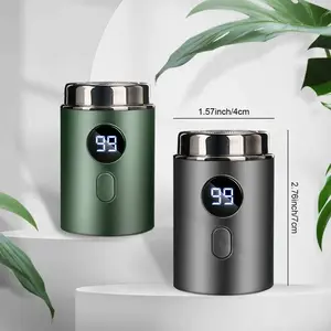 Portable mini electric shaver for men, USB rechargeable pocket razor with 3D floating blades, IPX7 waterproof wet/dry electric shaver, suitcase-design travel razor with LED battery indicator for daily use, home, and travel gifts