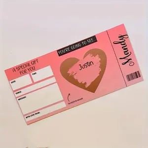 Creative Scratch-Off Surprise Cards, Romantic Heart-Shaped Gift Card, Customizable Date/time/location, Perfect for Valentine's Day & Anniversaries