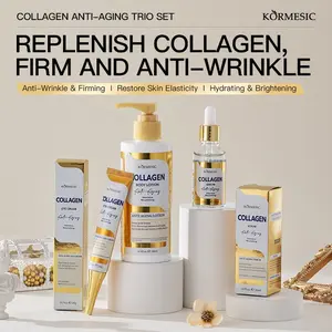 KORMESIC Collagen Anti-Aging 3-Piece Set: Eye Cream + Face Serum + Body Lotion – Replenish Collagen, Firm Skin & Brighten for Youthful, Radiant Glow