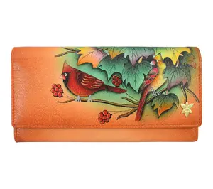 Anushcka Painted Leather Three-Fold RFID Clutch