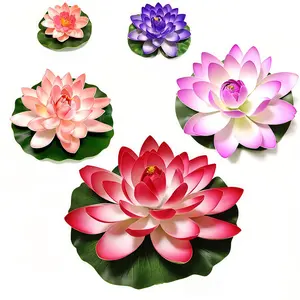6pcs Realistic Floating Water for Lotus - Plastic Aquatic Plants Suitable for Fish, Pond Decor, Floating Water - Ideal for Christmas, Mother's Day, Father's Day Gifts (No Container)