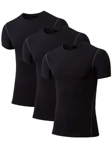3 Pack Boys Compression Shirt Short Sleeve Youth Athletic Undershirt Kids Base Layer T-Shirt for Football Basketball