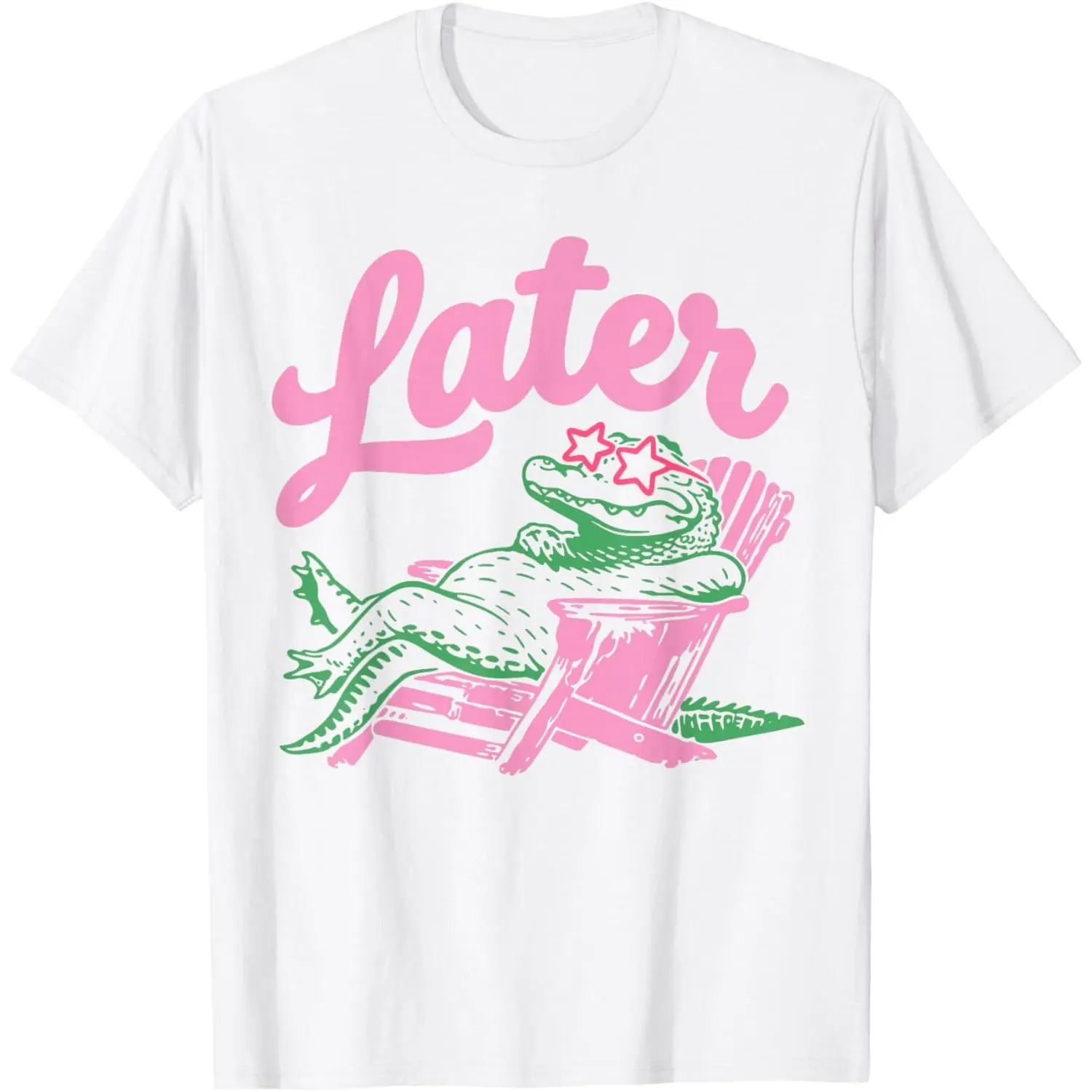 Classic Round Neck Youth Sports Top - Straight Hem, Funny Later Gator Alligator Meme Print, Comfortable Fabric for Teachers' Last Day Crew Neck Tee, Polyester, Sleeve