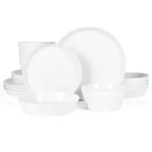 Martha Stewart Selma Chip & Scratch Resistant Dinnerware Set, Plates and Bowls Dishes Set