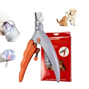 Pet Nail Trimmer with LED Function, Magnifying Glass Pet Nail Clipper, Paw Trimmer, Illuminated Precision Fast Trim, Suitable for Home/outdoor Use