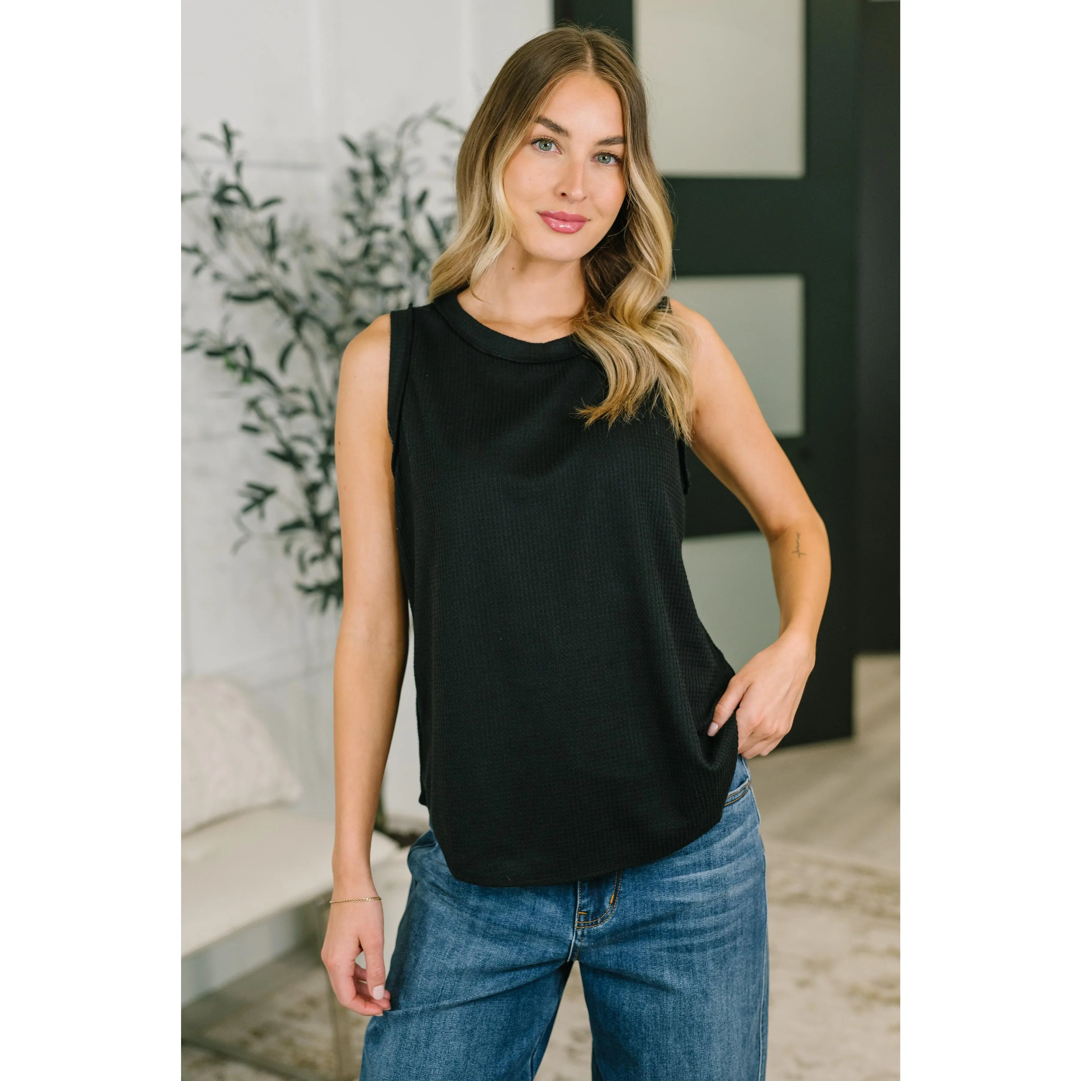 Thread Theory Round Neck Tank in Black