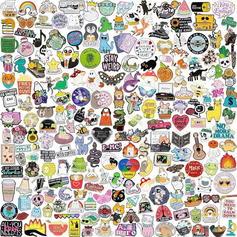 20 PCS Cute Enamel Pins Bulk, Funny Backpack Pins Aesthetic Lapel Badge Pins Set Assorted Enamel Brooch Pins for Backpacks, Hats, Bags, Landyards