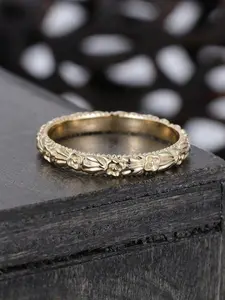 Flower Embossed Simple Fine Elegant Casual Ring,  Women's Fashionable Jewelry for Daily & Party Wear, Trendy All-match & Exquisite Jewelry for Birthday Gift