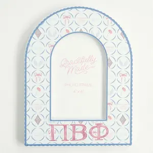 Gracefully Made Pi Beta Phi Picture Frame 6x9 Inch Arch Frame Officially Licensed by Pi Beta Phi for Room Decor or Grad Gifts