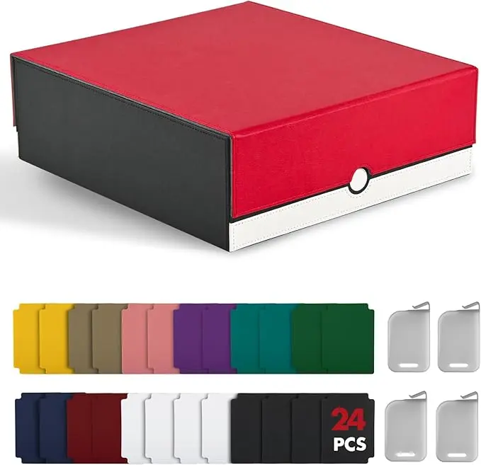 TINTEK Card Storage Box for MTG PTCG, Commander Deck Box Holds 3000+ Cards, Card Storage Case with 4 Stoppers, Card Organizer for TCG Sport Cards(Black)