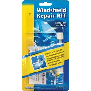 600001 Windshield Repair Kit, Quick and Easy Durable Resin Based Repair for Chips and Cracks, Fixes Round Damage Under 1 Inch and Cracks up to 12 Inches