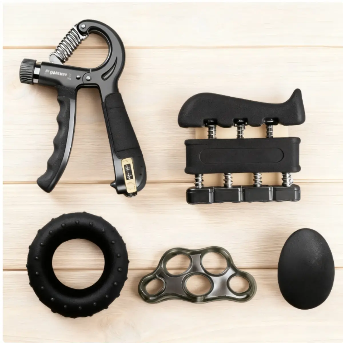 Grip Training Set Includes Adjustable Resistance Grip Finger Trainer Finger Extension Trainer Decompression Ball and Forearm Training Ring Lift and Hand Exercise Design