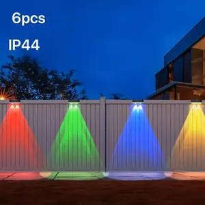 6-Pack, High-quality New Outdoor Solar Courtyard Lights, Villa Fence Wall Lamps, Ambient Home Garden Washer Wall Lights