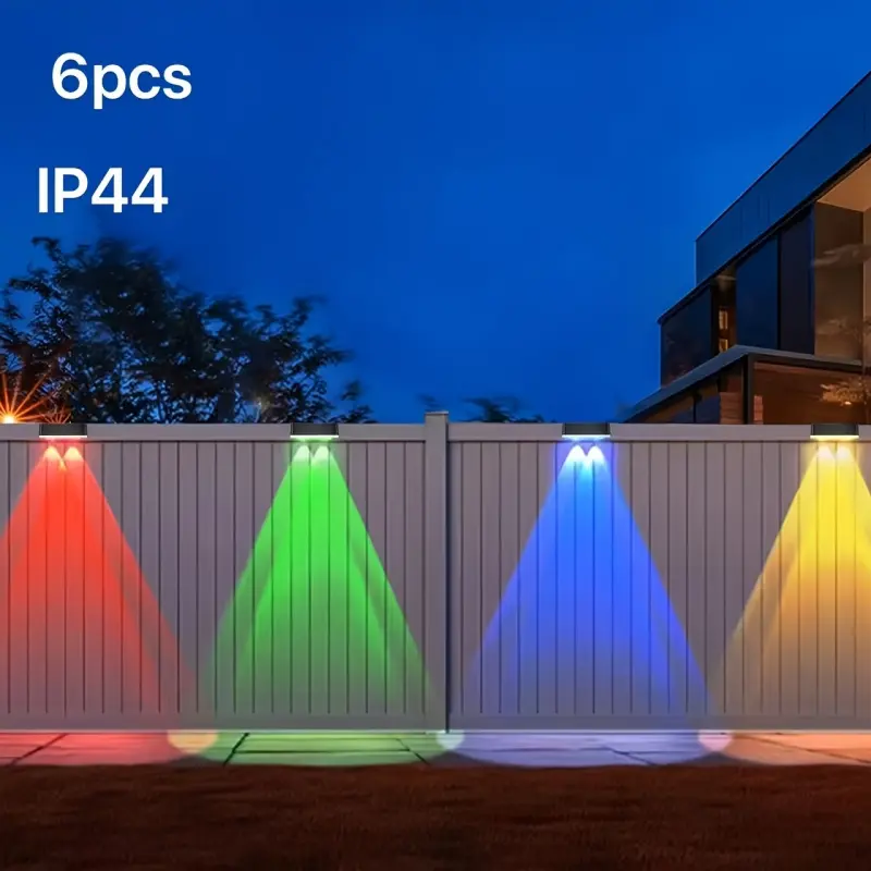 6-Pack, High-quality New Outdoor Lighting Solar Courtyard Lights, Villa Fence Wall Lamps, Ambient Home Garden Washer Wall Lights, Outdoor Waterproof Lights