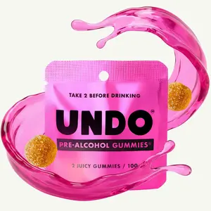 UNDO Pre-Alcohol Gummies - 4 Pack with DHM & Milk Thistle for Liver Detox - No More Rough Mornings After Drinking - Electrolytes & Zinc for Hydration - Science-Backed - Tropical Flavor Eye Health Vitamins Daily Supplement