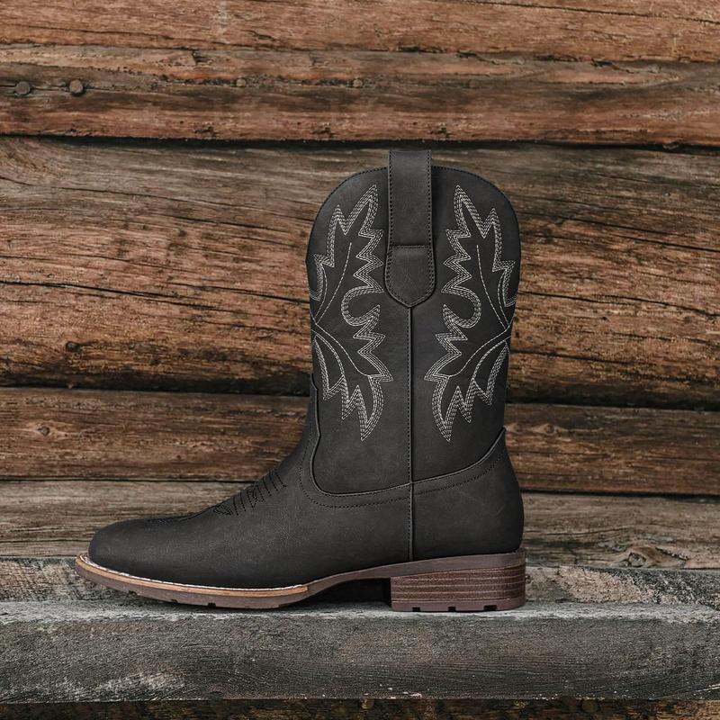 【Rodeo Boots】Wranglette 2026 Men’s Western Work Boots: Brown Cowboy-Style Work Boots – Waterproof, Slip-Resistant for Ranch, Construction, Daily Wear (Rugged Durability + Classic Western Flair for Hardworking Guys)