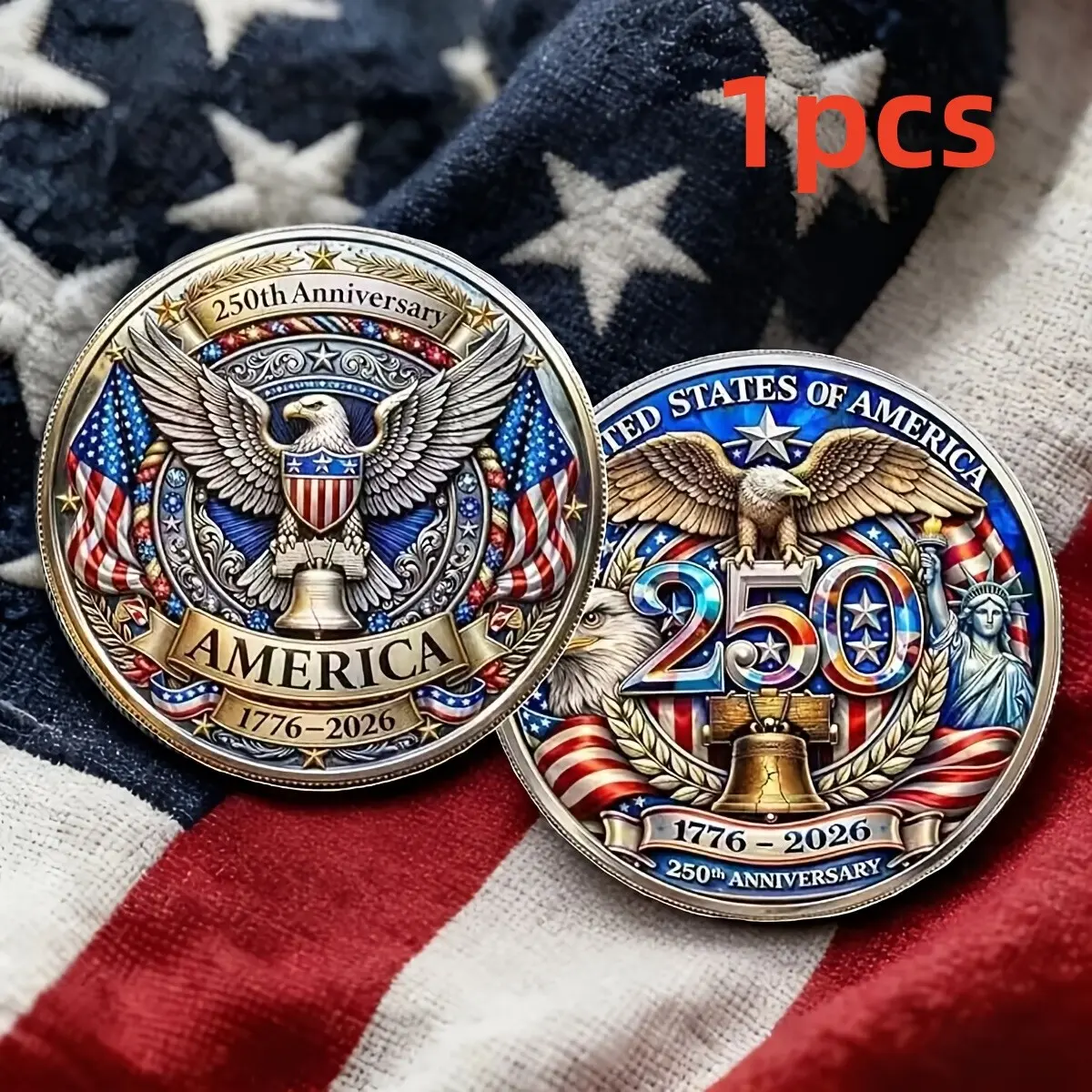 250th Anniversary Eagle Commemorative Coin, Creative Historical Design, Collectible Gift for Christmas, Halloween, Valentine's Day