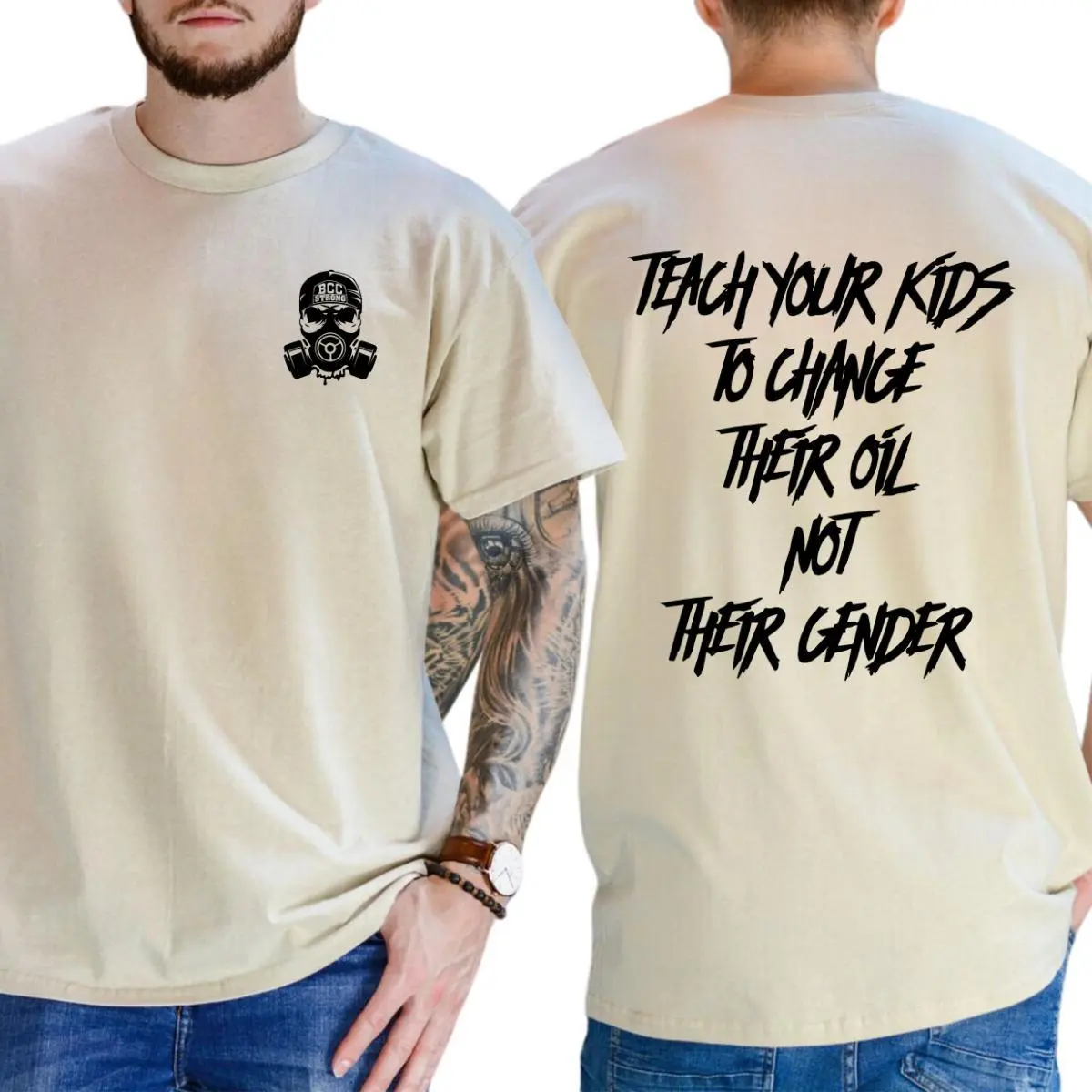 Teach Your Kids Life Skills 2 Sided T-Shirt – Fun Mechanical Maintenance Graphic Tee, Unisex Casual Cotton Shirt, Practical Gift for Men