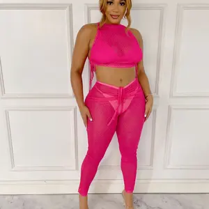 2 piece mesh set pink