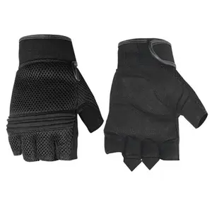 Compact Rage - Men's Leather Motorcycle Fingerless Gloves