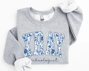 Xray Tech T-Shirt, Sweatshirt - Blue Toile Floral X-Ray Technologist Radiology Grad Gift
