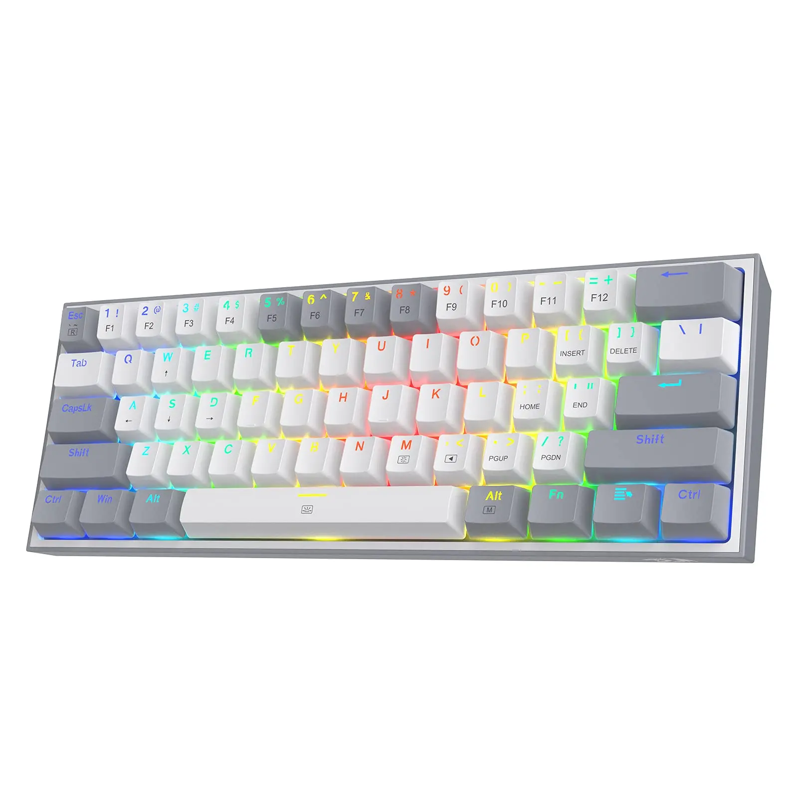 K617 Fizz 60% Wired Rgb Gaming  61 Keys Hot-swap Compact Mechanical W/white And Grey Color Keycaps Linear Red Pro Driver/software Supported