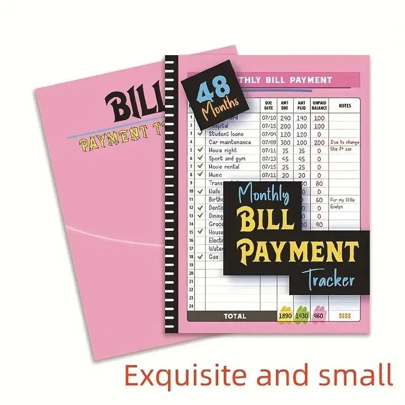 Bill Tracking Notebook for Personal Organisers - Office Stationery to Manage Payments, Avoid Late Fees, Plan Monthly Budgets, Keep Finances Clear & Organized
