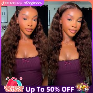 [NO.1 Seller] Megalook #4 Chocolate Brown Color Bohemian Curls 13x6 Lace Front Wig Pre-everything Glueless Wig Pre Plucked Natural Hairline #Summervibes