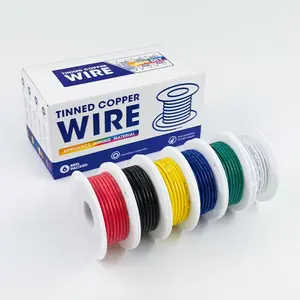 1 Set 16/18/20/22/24/26/28/30 AWG PVC tinned copper Electrical Wire Kit, 6 Color, Tinned Copper wire,For DIY Projects,LED Wire,Home Electrical,Power Wiring,electronic equipment，Car Speaker Wire