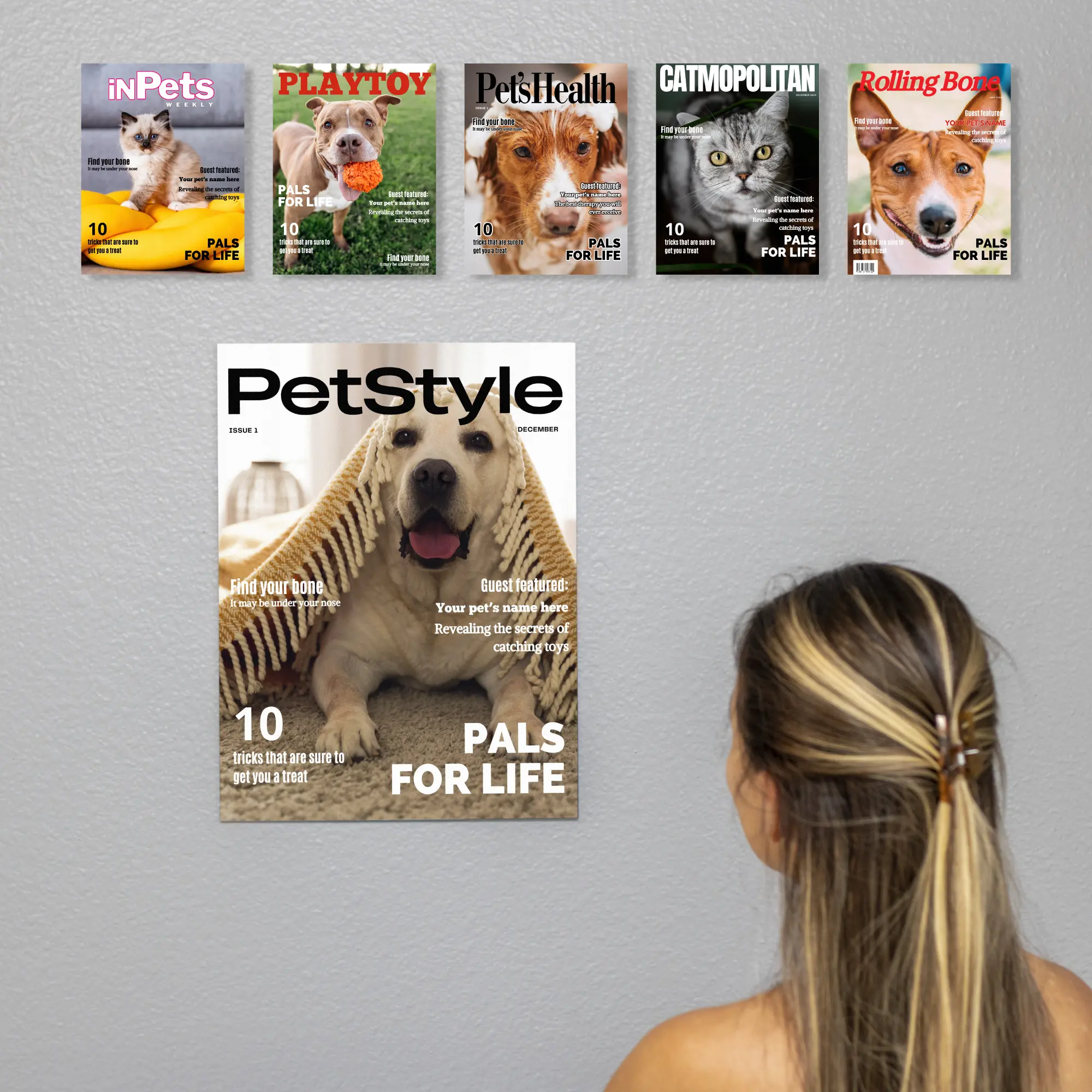 Custom Pet Magazine Photo Acrylic Wall Art - Personalized Dog Portrait Poster with Custom Dog Photo, Sign for Pet Lovers
