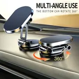 Foldable Metal Magnetic Car Cell Phone Holder - 360° Rotating Dashboard Mount, Adjustable Angle & Height, Strong Compact Universal Hands-Free Stand, Adjustable Mounts & Holders, Car Interior Accessory, Phone Accessories,toolupgrade