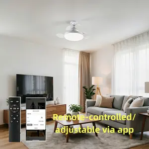 LED Concealed Fan Light, Hardwired Ceiling Installation, Remote/APP Adjustable, Timer Function, 4-Speed Settings, Suitable for Bedrooms, Living Rooms, Study Rooms, Minimalist Indoor Furniture Ceiling Fan Lamp, Ceiling Fan Lights