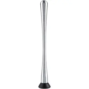 Long Handle Stainless Steel 29cm/11.42in Muddler Bar Tool Cocktail Muddler Fruit Mixer DIY Drink Wine Barware Tool, Silver