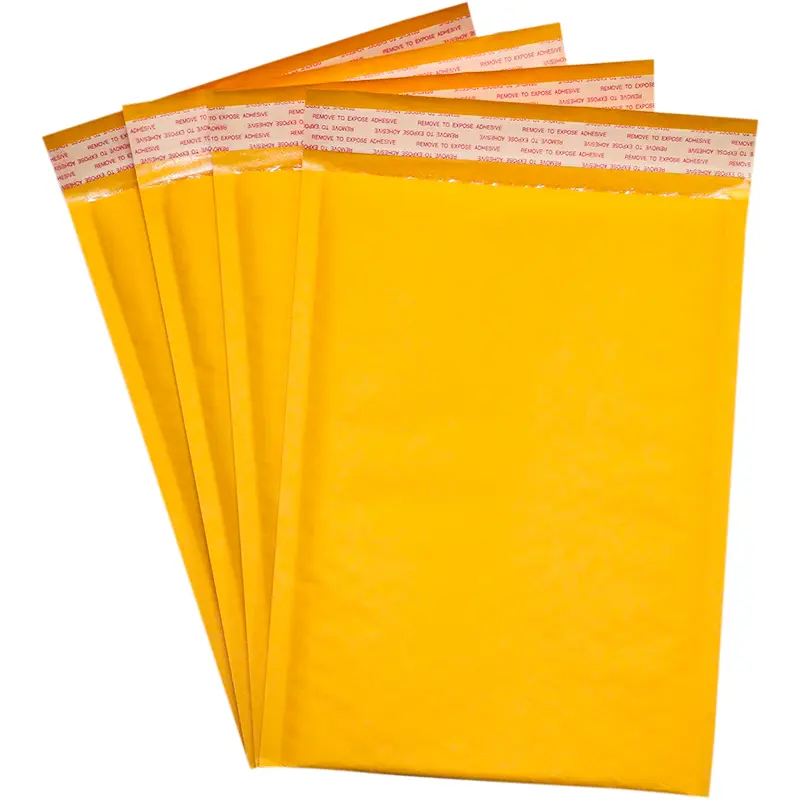 8"x12" Yellow Opaque Packaging Bubble Bags, Protective Envelopes for Moving, Storage of Fragile Porcelain, Tableware, Electronics