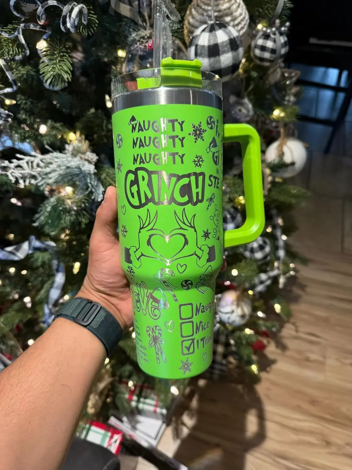 [Made in USA] Grinch Engraved 40 20 oz Tumbler _ Mean One _ Custom Engraving _ X-MAS _ Christmas _ Dr. Seuss _ Secret Santa Exchange
