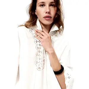 H&M Broderie-anglaise cotton popover shirt
