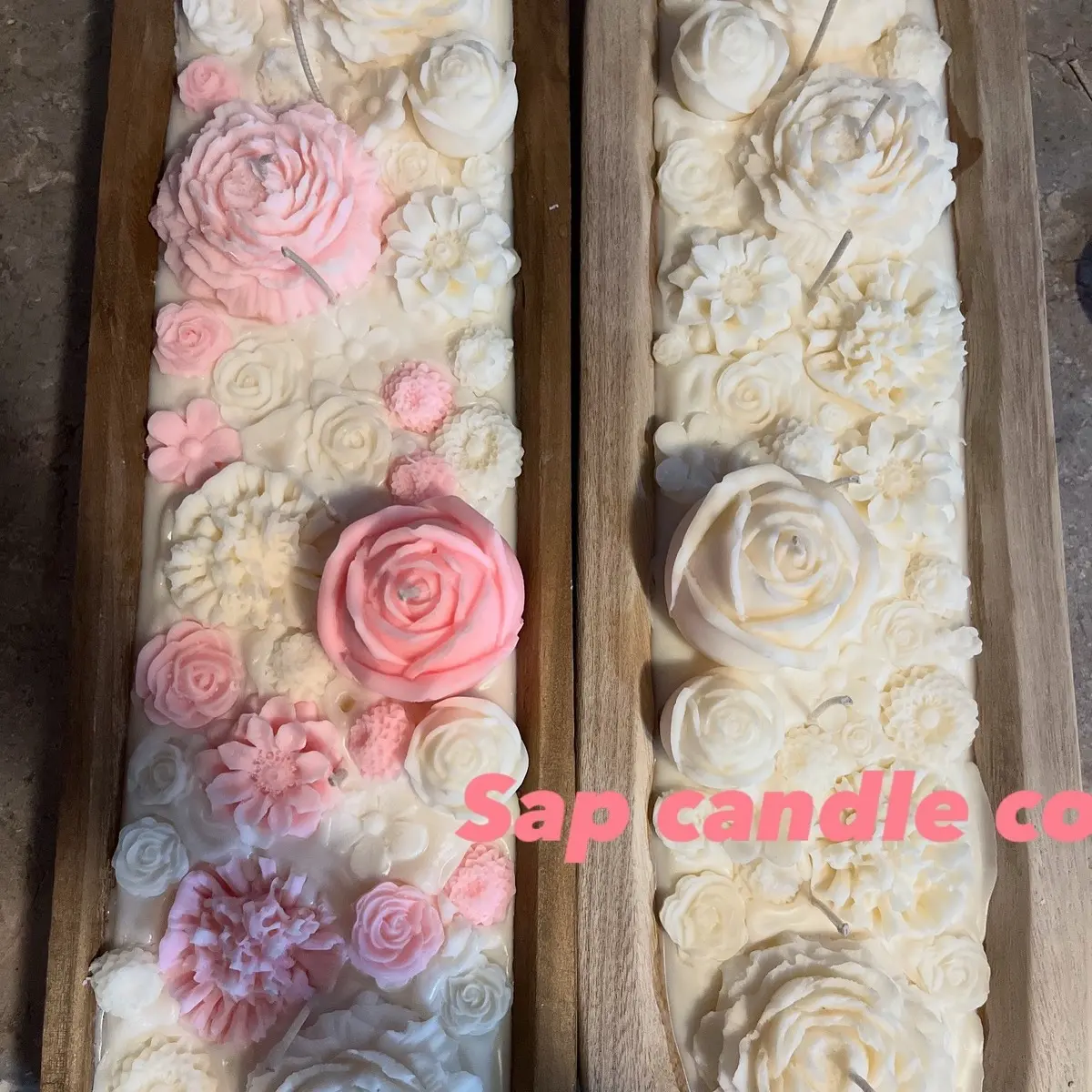 Extra large huge flower bowl candle centerpiece
