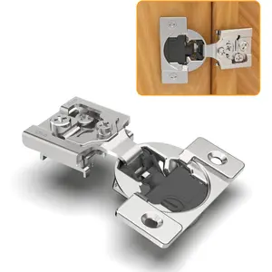 10 Pack 1/2" Overlay 4D Soft Close Concealed Hinges for Face Frame Cabinet Door, Adjustable Closing Speed, Smooth Slow Self Close, Satin Nickel, 105° Open Angle Stainless Steel Cabinet Hinges