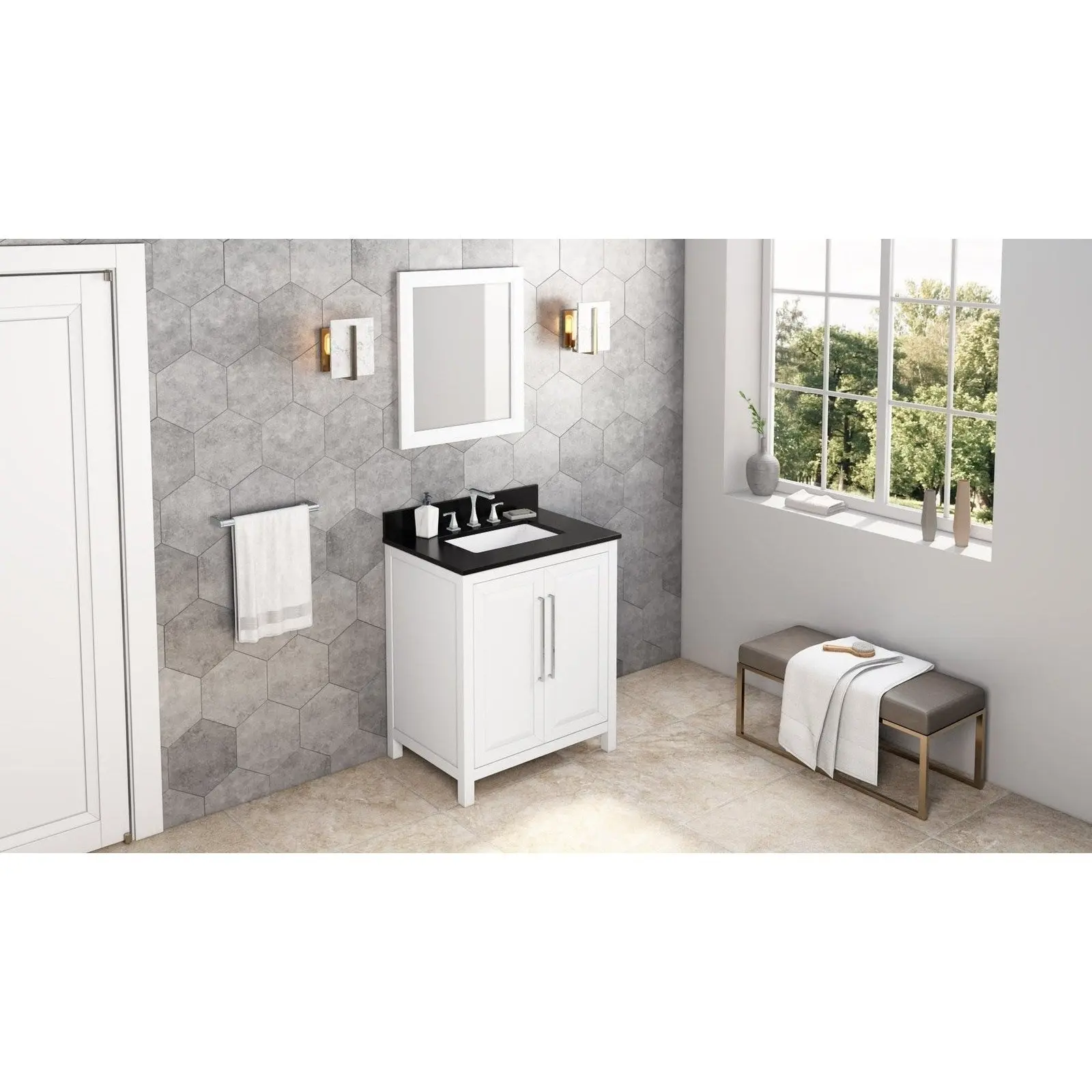 Hardware Resources Jeffrey Alexander Cade 30" White Freestanding Vanity
