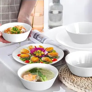 Opal Dishes Sets - 18-Piece Dinnerware Set for 6, Round Shape, Break and Crack Resistant, Tableware - Cereal Bowl